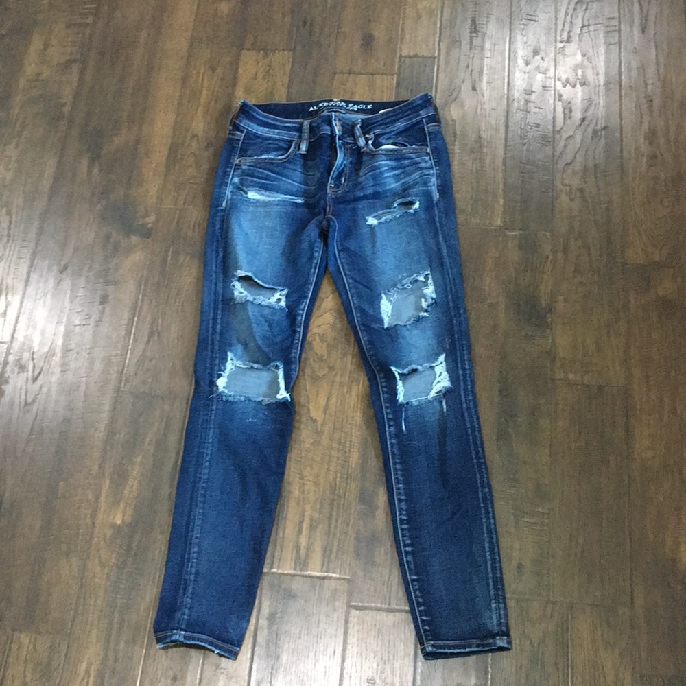 Blue ripped jeans